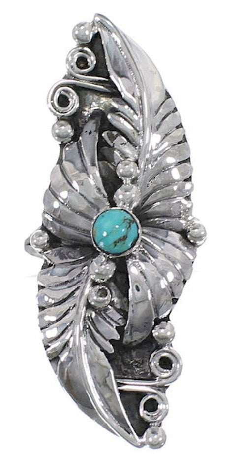 Southwest Jewelry Turquoise Silver Ring Size 5-3/4 NS54790